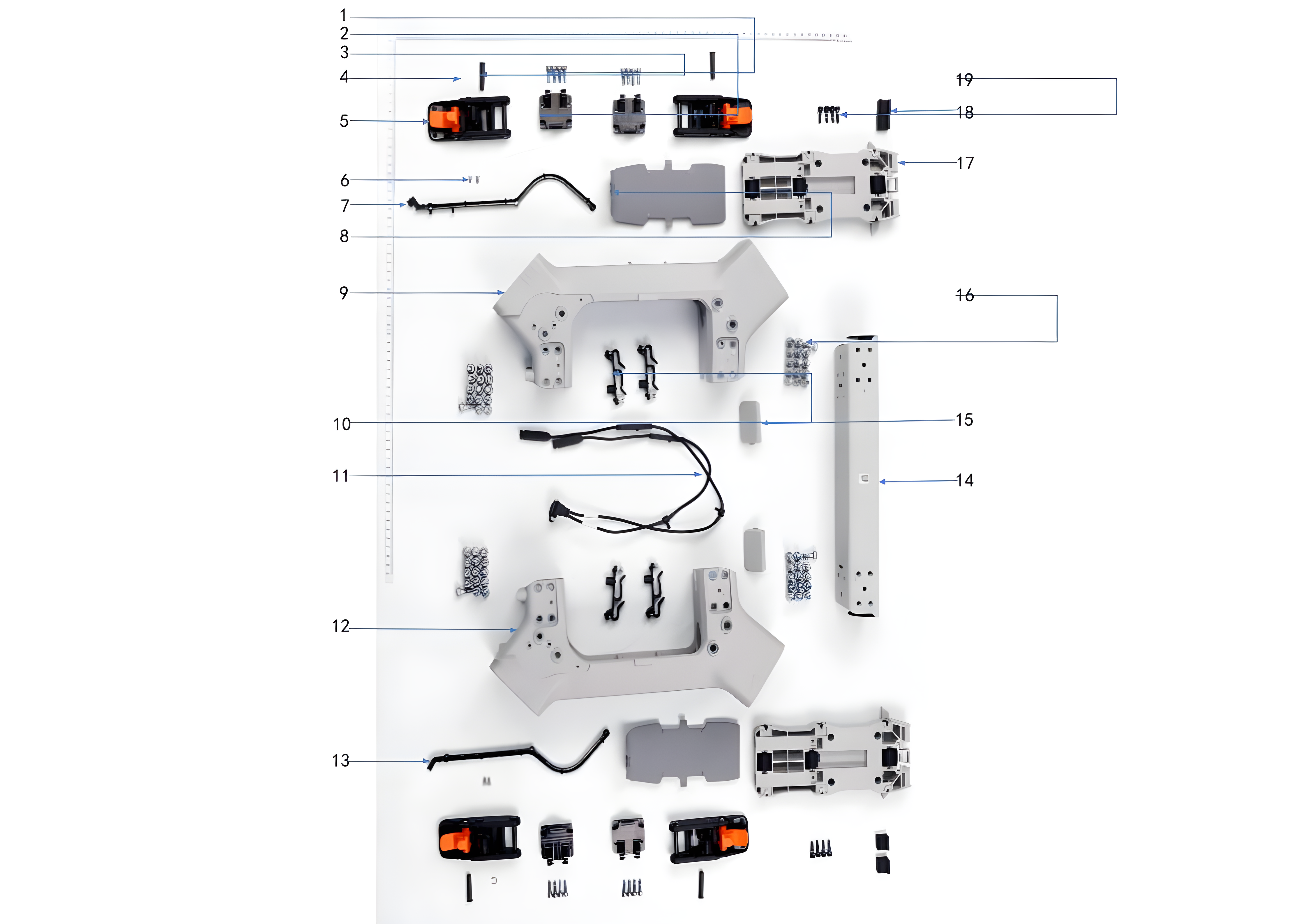 Parts Diagram for T100 Middle & Rear Frame
