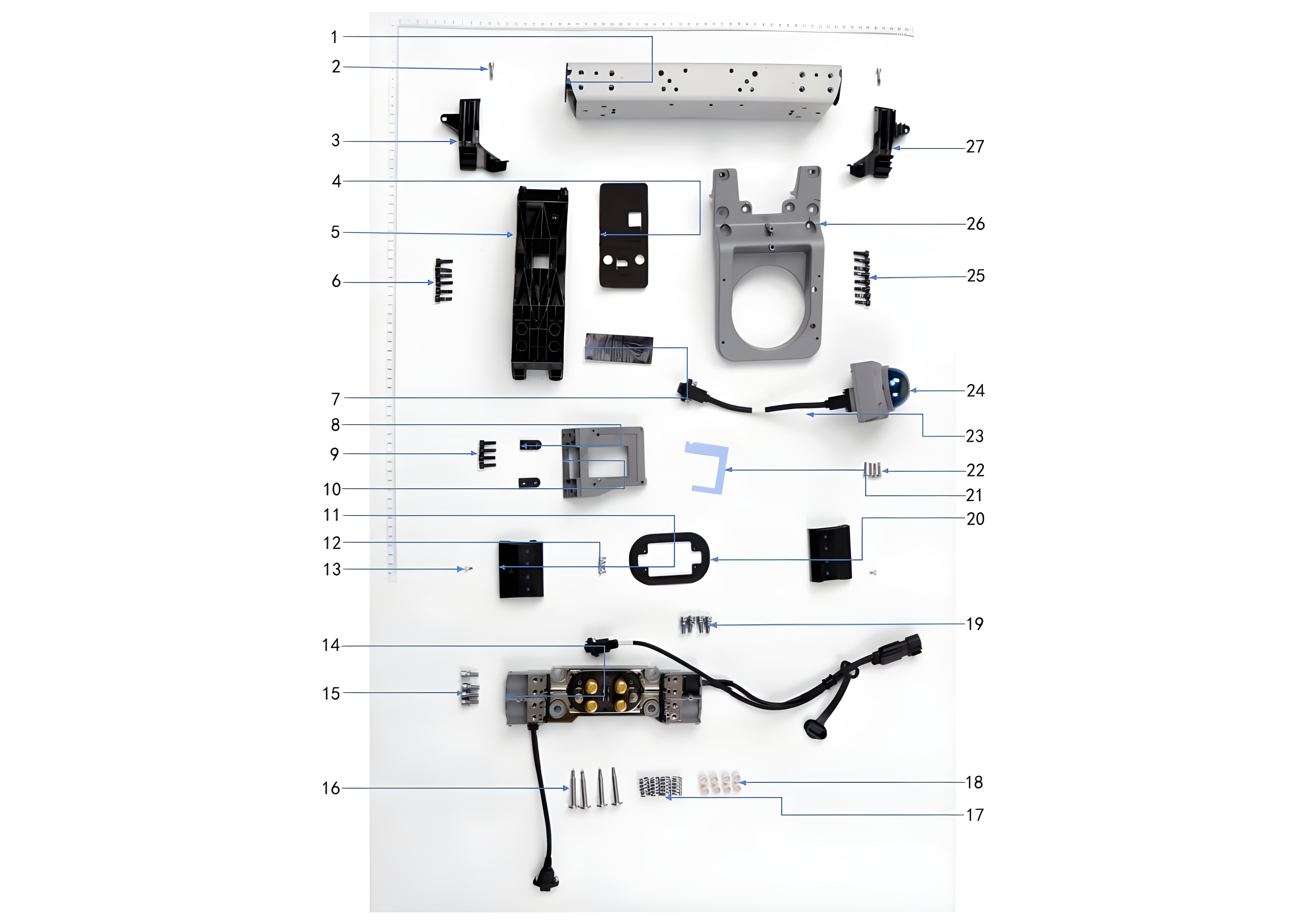 Parts Diagram for T100 Front Frame (1)