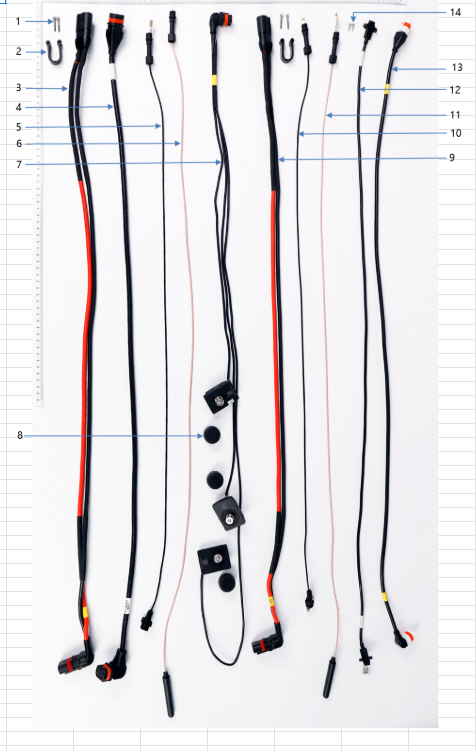 Parts Diagram for T50 - Cables