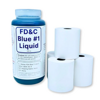 FD&C Blue #1 dye and bond paper rolls