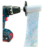 Paper spooling drill attachment with dyed strip