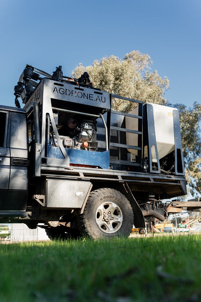 AgDrone Ute Back on the tray of a spray ute.