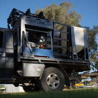 Side view of the Ute Back frame, generator bay and 400 L tank