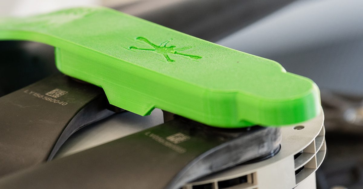 A printed part fitted on a drone