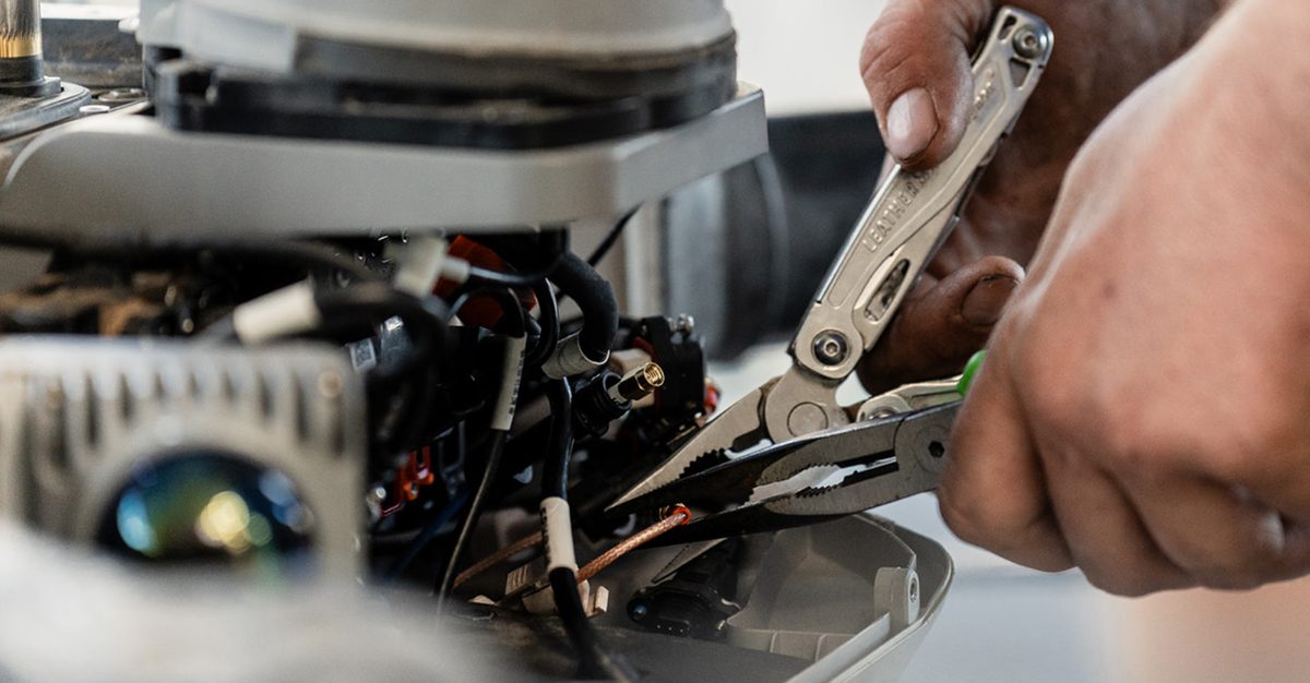 Repairing a drone on the bench